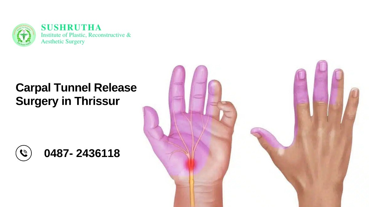A patient undergoing carpal tunnel release surgery in Thrissur for relief from wrist pain and numbness
