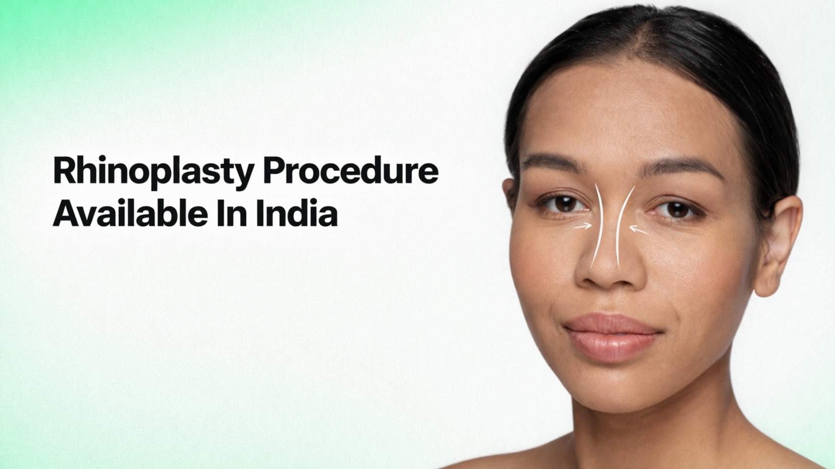 Woman with nose alignment markings representing rhinoplasty procedure available in India
