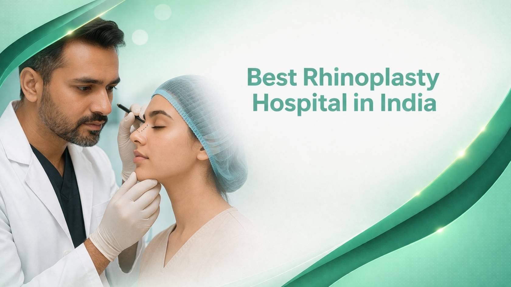 Doctor examining patient for rhinoplasty at the best rhinoplasty hospital in India