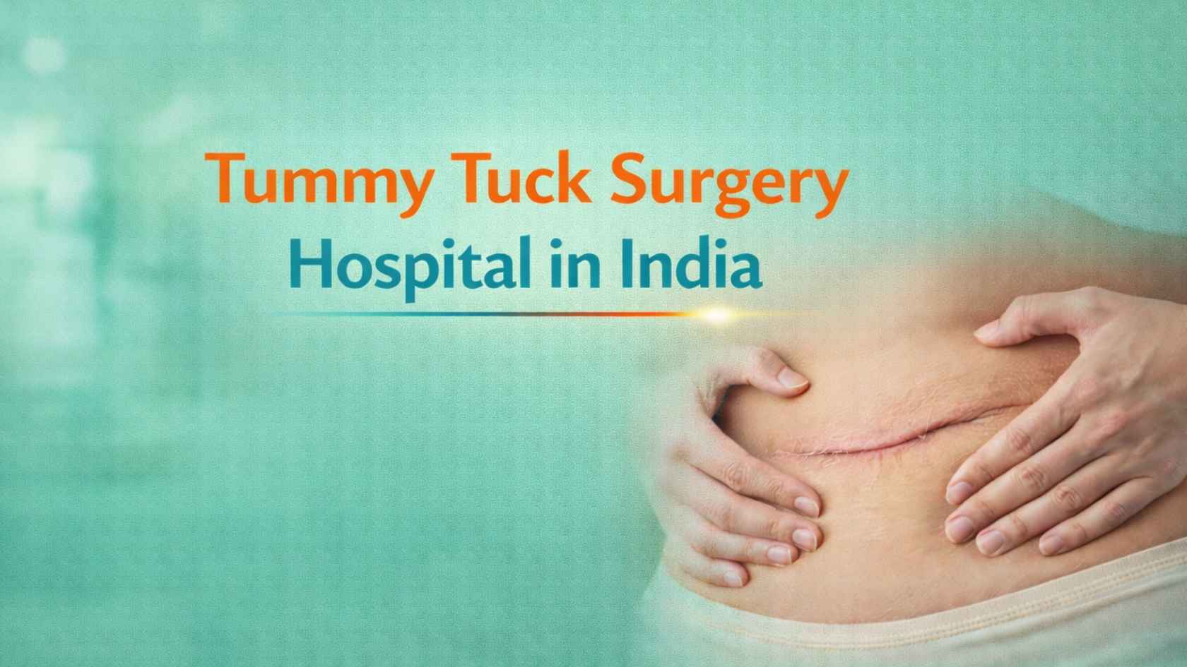 Tummy tuck surgery scar on abdomen after abdominoplasty procedure