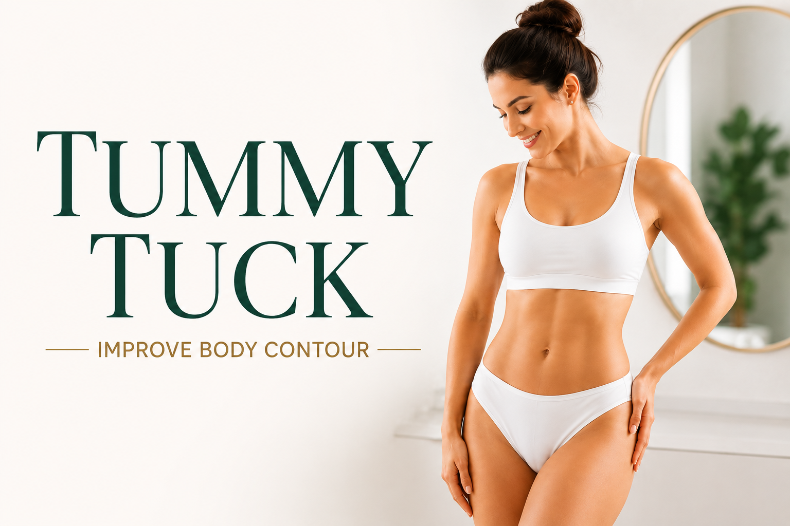 Can tummy tuck improve body contour illustration showing a toned abdomen after tummy tuck surgery with body contour enhancement.