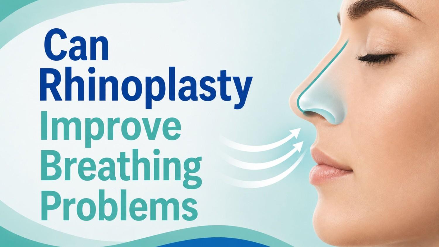 Illustration showing Can Rhinoplasty Improve Breathing Problems by demonstrating improved nasal airflow after functional rhinoplasty for structural nasal correction.
