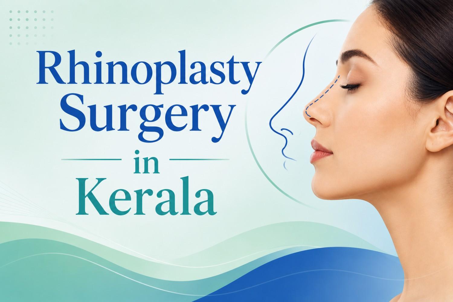 Rhinoplasty surgery in Kerala illustration showing nose reshaping, nasal contour refinement, and facial profile enhancement.