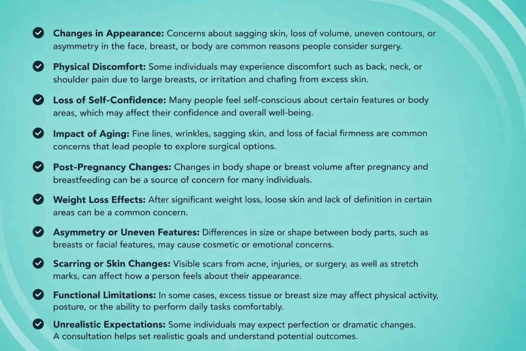 Common concerns and symptoms before plastic surgery
