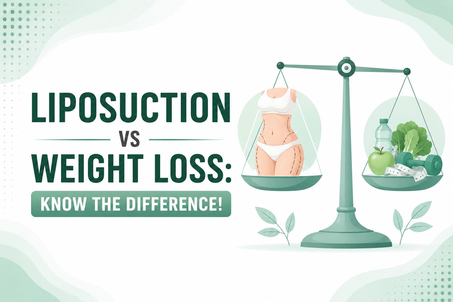 Liposuction vs weight loss comparison showing body contouring and healthy weight management