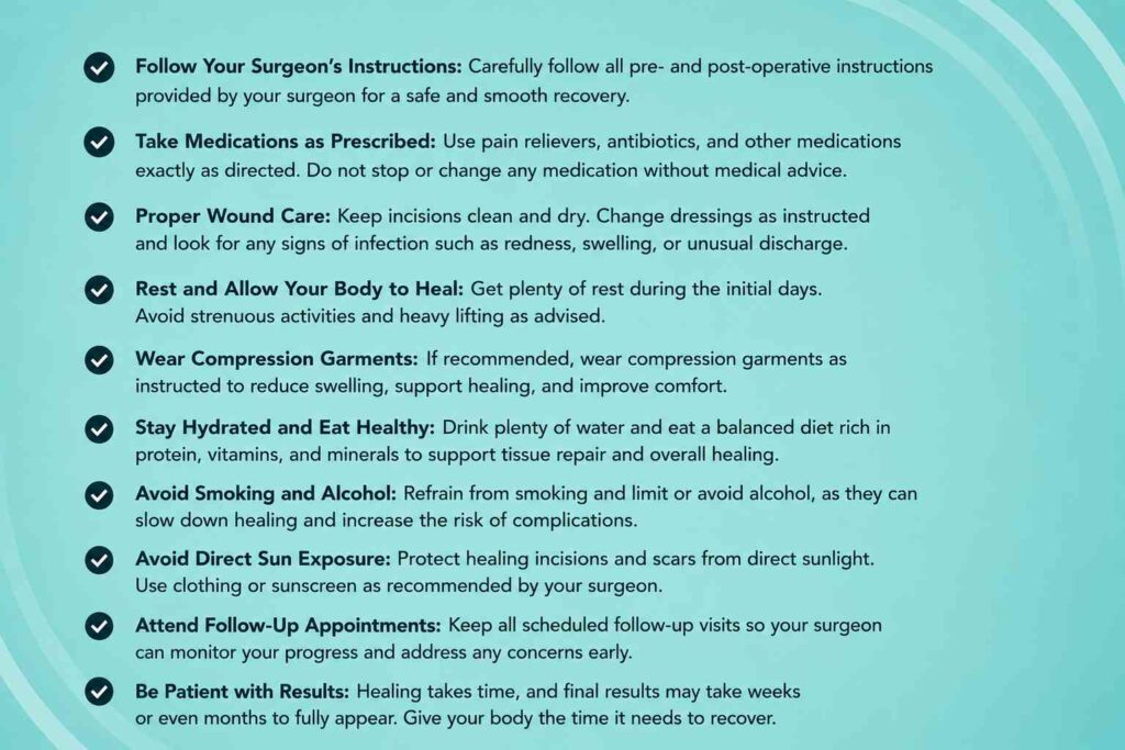 Recovery and aftercare tips after plastic surgery